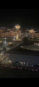 Вид на Байтерек с 22этажа. Северное сияние. Лучшая локация для туристов