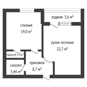 1 комнатная ЕВРОДВУШКА 58кв
