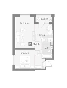 Qarqaly city 2 бөлмелі 55м2 үй сатылыды.