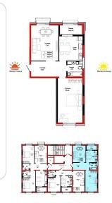 2х комнатная квартира 64 кв. м за 27 млн тг