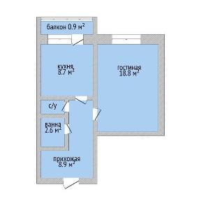 1-комнатная, 5 мкрн, 4\5, 2005г, все остается, 41,3м2
