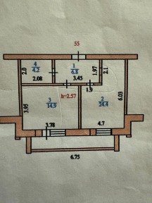 Квартира 1 комн, 2/5, 55 м2, напротив бассейна Дельфин.