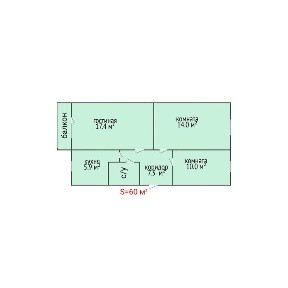 Трехкомнатная квартира район КСК