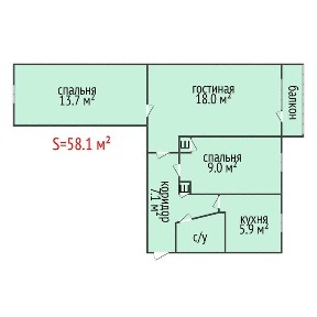 Трехкомнатная квартира. Дом печати
