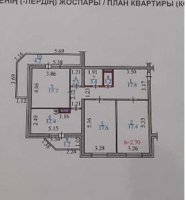 3х, 93м2 ДРАМ ТЕАТР Сатпаева 55/12 2023гп 2 балкона можно в ипотеку