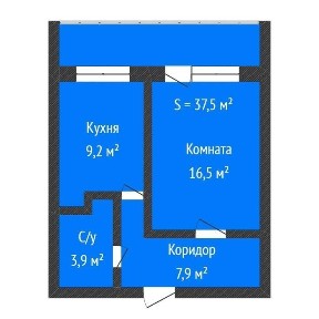 1 комнатная квартира в 7 мкр