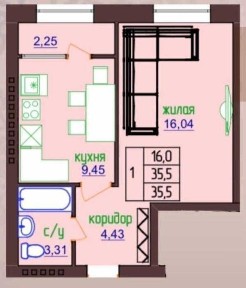 От Застройщика! Продам 1 комнатную квартиру в ЖК 