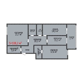 Просторная 3-комнатная распашонка 108,2 м² в районе Алтын Арман