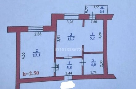 СРОЧНО! Продаётся просторная 2 комн кв. 4 этаж (5), общ. пл - 56 кв.