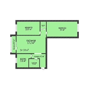 Продажа 3-комнатной квартиры центр Костаная