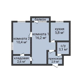 2-комнатная кв. в центре