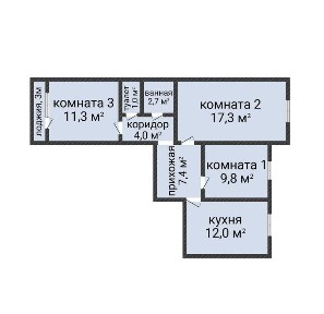 3-комн. кв. улучшенной планировки