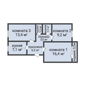 3-комн. кв. ул. пл. в центре