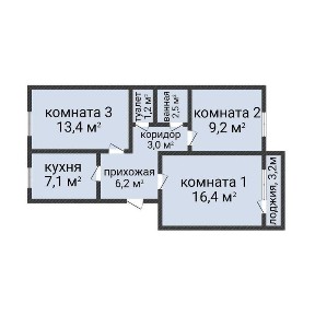 3-комн. кв. ул. пл. в центре