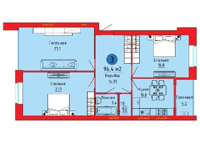 3х ком квартира в новом доме на 2 этаже ул. Ш.Коспанова