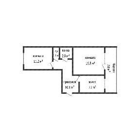 Продажа 2-комнатной, КСК, 52.5М2, кухня 7.2м2, 4/5