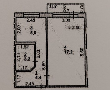1 комнатная квартира, г. Аксу