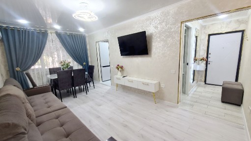 Продам с ремонтом и техникой кв Айбергенова 1Б. Шымкент