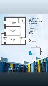 Двухкомнатная квартира в жк SunCity