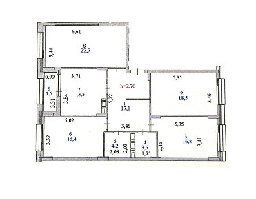 4 комнатная 115 м2 Capital Park Flowers