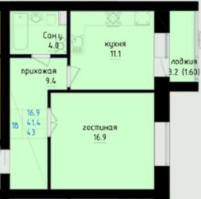 однокомнатная квартира в новостройке за наличный расчет