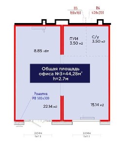 Астана Коммерческое помещение 44, 28 м² в PARKLAND D2 от BI Group