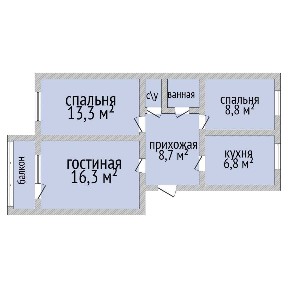 Продажа 3-комнатной квартиры, Кубеева 19