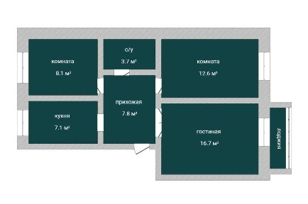 3-комнатная квартира в хорошем состоянии, Центр- Мед. колледж