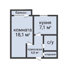 1-комнатная кв. ул. пл. в районе ЖДвокзала